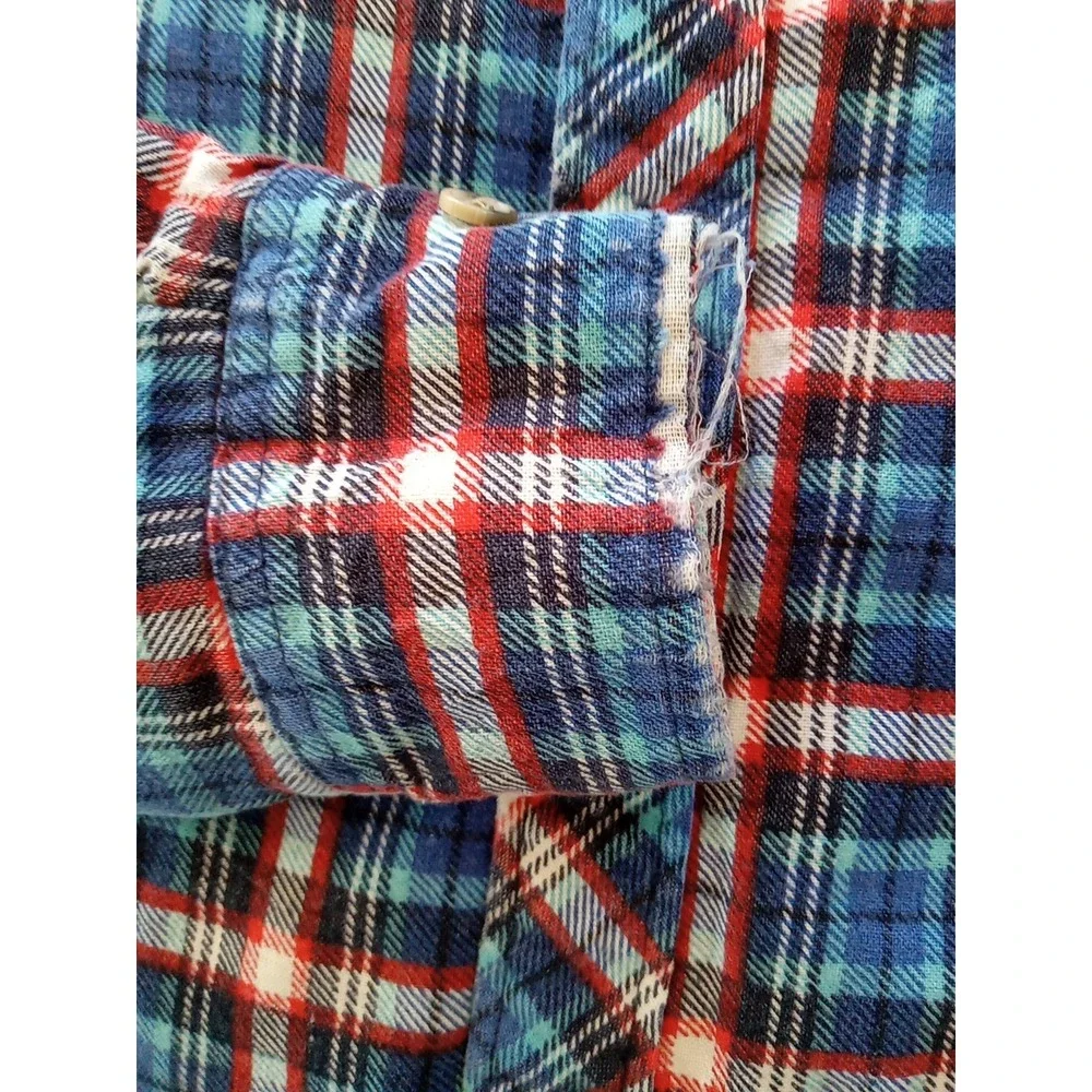 Vintage Northwest Territory Flannel Shacket Men's M Plaid Red Blue Lined Shirt